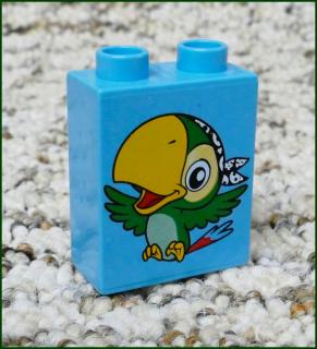 Lego® Duplo® Kostka 1x2x2 Tyrkysová - Papoušek (Lego® Duplo®)