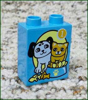 Lego® Duplo® Kostka 1x2x2 Tyrkysová - Pejsek a Kočička (Lego® Duplo®)
