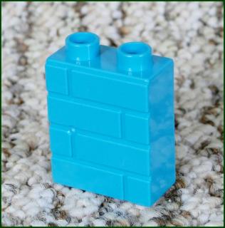 Lego® Duplo® Kostka 1x2x2 Tyrkysová Tvarovaná - Cihly (Lego® Duplo®)
