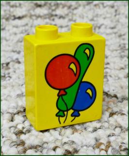 Lego® Duplo® Kostka 1x2x2 Žlutá - Balónky (Lego® Duplo®)