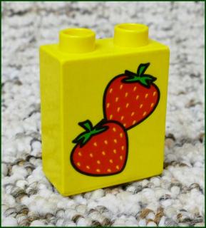 Lego® Duplo® Kostka 1x2x2 Žlutá - Dvě Jahody (Lego® Duplo®)