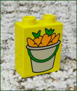 Lego® Duplo® Kostka 1x2x2 Žlutá - Kbelík s Mrkví (Lego® Duplo®)