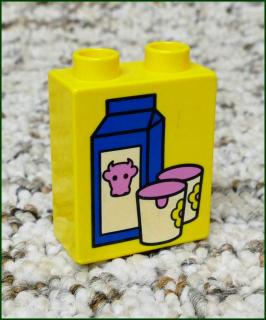 Lego® Duplo® Kostka 1x2x2 Žlutá - Krabicové Mléko (Lego® Duplo®)