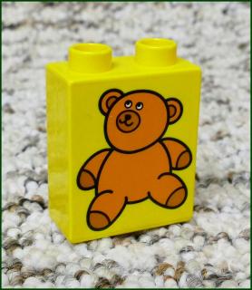 Lego® Duplo® Kostka 1x2x2 Žlutá - Medvídek (Lego® Duplo®)
