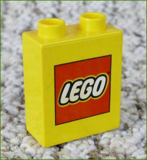Lego® Duplo® Kostka 1x2x2 Žlutá - Nápis Lego (Lego® Duplo®)