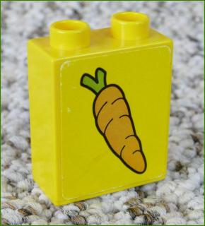 Lego® Duplo® Kostka 1x2x2 Žlutá - Petržel (Nálepka) (Lego® Duplo®)