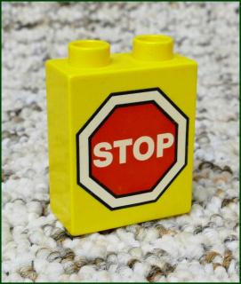 Lego® Duplo® Kostka 1x2x2 Žlutá - Stop (Lego® Duplo®)