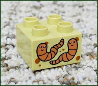 Lego® Duplo® Kostka 2x2 Béžová - Červíci (Lego® Duplo®)