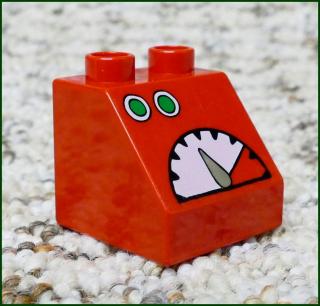 Lego® Duplo® Kostka 2x2 Červená Zkosená - Měřidlo (Lego® Duplo®)