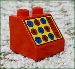 Lego® Duplo® Kostka 2x2 Červená Zkosená - Pokladna (Lego® Duplo®)