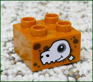 Lego® Duplo® Kostka 2x2 Hnědá - Lebka Dinosaura (Lego® Duplo®)