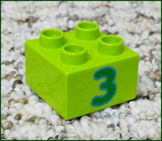 Lego® Duplo® Kostka 2x2 Limetka - Zelená Trojka (Lego® Duplo®)