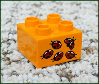 Lego® Duplo® Kostka 2x2 Oranžová - Berušky (Lego® Duplo®)