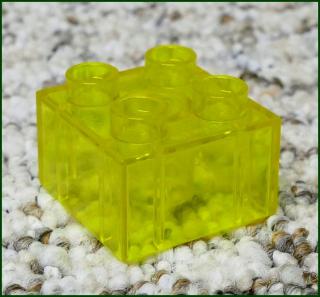 Lego® Duplo® Kostka 2x2 Průhledná Žlutá (Lego® Duplo®)