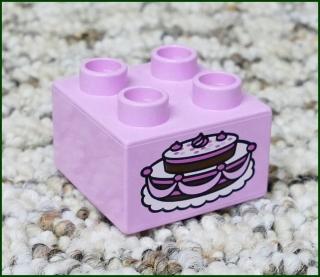 Lego® Duplo® Kostka 2x2 Růžová - Dort (Lego® Duplo®)