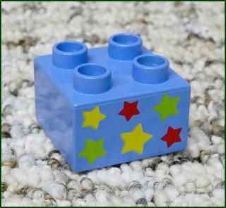 Lego® Duplo® Kostka 2x2 Světle Modrá - Hvězdičky (Lego® Duplo®)