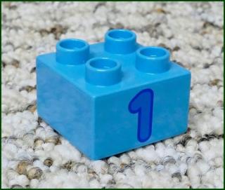 Lego® Duplo® Kostka 2x2 Světle Modrá - Modrá Jednička (Lego® Duplo®)