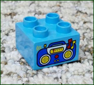 Lego® Duplo® Kostka 2x2 Světle Modrá - Rádio (Lego® Duplo®)