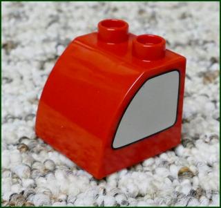 Lego® Duplo® Kostka 2x2 Zaoblená Červená - Okno Auta (Lego® Duplo®)