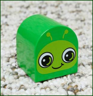 Lego® Duplo® Kostka 2x2 Zaoblená Zelená - Hlava Housenky (Lego® Duplo®)