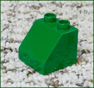 Lego® Duplo® Kostka 2x2 Zkosená Tmavě Zelená (Lego® Duplo®)