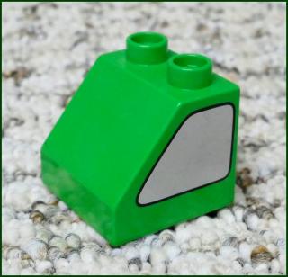 Lego® Duplo® Kostka 2x2 Zkosená Zelená - Okno Auta (Lego® Duplo®)