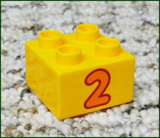 Lego® Duplo® Kostka 2x2 Žlutá - Oranžová Dvojka (Lego® Duplo®)