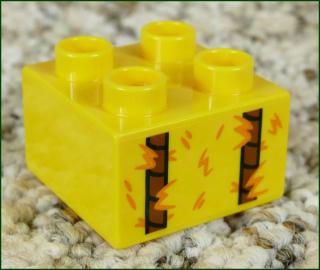Lego® Duplo® Kostka 2x2 Žlutá - Potisk Svázaná Sláma (Lego® Duplo®)