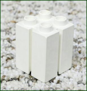Lego® Duplo® Kostka 2x2x2 Bílá Se Zářezem (Lego® Duplo®)