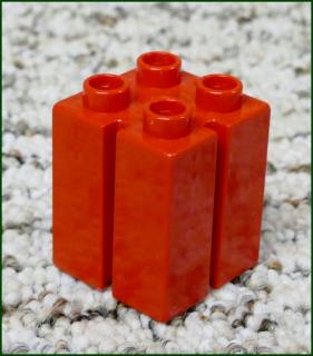 Lego® Duplo® Kostka 2x2x2 Červená Se Zářezem (Lego® Duplo®)