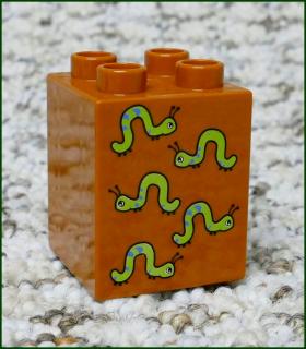 Lego® Duplo® Kostka 2x2x2 Hnědá - Červíci (Lego® Duplo®)