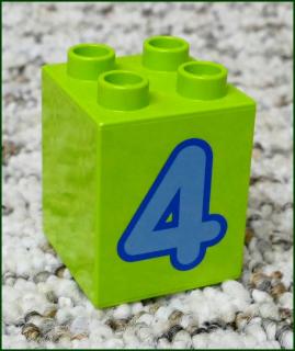Lego® Duplo® Kostka 2x2x2 Limetka - Modrá Čtverkou (Lego® Duplo®)