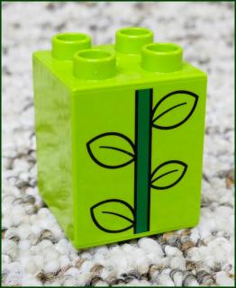 Lego® Duplo® Kostka 2x2x2 Limetka - Stonek s Listy (Lego® Duplo®)