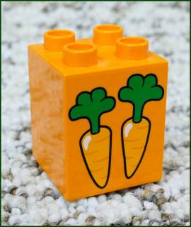 Lego® Duplo® Kostka 2x2x2 Oranžová - Dvě Mrkve (Lego® Duplo®)
