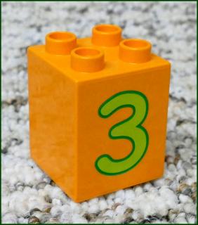 Lego® Duplo® Kostka 2x2x2 Oranžová - Zelená Trojka (Lego® Duplo®)