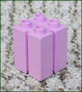 Lego® Duplo® Kostka 2x2x2 Růžová Se Zářezem (Lego® Duplo®)