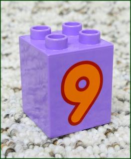 Lego® Duplo® Kostka 2x2x2 Světlounce Fialová - Oranžová Devítka (Lego® Duplo®)