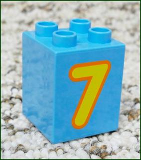 Lego® Duplo® Kostka 2x2x2 Tyrkysová - Žlutá Sedmička (Lego® Duplo®)
