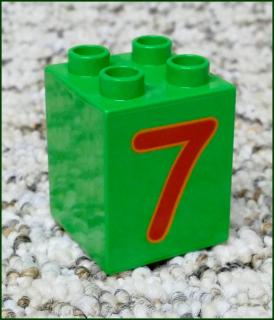 Lego® Duplo® Kostka 2x2x2 Zelená - Červená Sedmička (Lego® Duplo®)