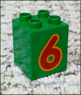 Lego® Duplo® Kostka 2x2x2 Zelená - Červená Šestka (Lego® Duplo®)