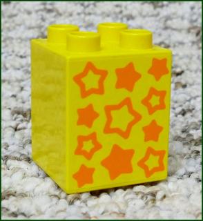 Lego® Duplo® Kostka 2x2x2 Žlutá - Hvězdičky (Lego® Duplo®)