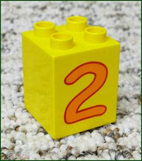 Lego® Duplo® Kostka 2x2x2 Žlutá - Oranžová Dvojka (Lego® Duplo®)