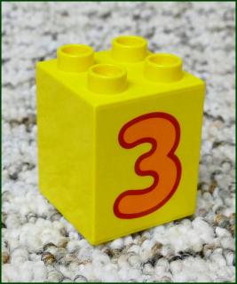Lego® Duplo® Kostka 2x2x2 Žlutá - Oranžová Trojka (Lego® Duplo®)