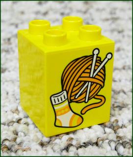 Lego® Duplo® Kostka 2x2x2 Žlutá - Vlna a Ponožka (Lego® Duplo®)