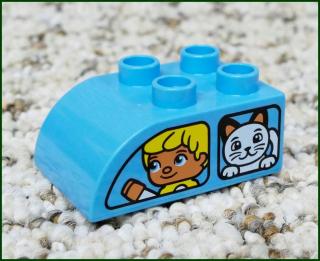Lego® Duplo® Kostka 2x3 Zaoblená Tyrkysová - Holka a Kočička (Lego® Duplo®)