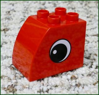 Lego® Duplo® Kostka 2x3 Zaoblená Vysoká Červená - Obrázek Oko (Lego® Duplo®)