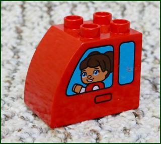 Lego® Duplo® Kostka 2x3 Zaoblená Vysoká Červená - Okna s Dětmi (Lego® Duplo®)