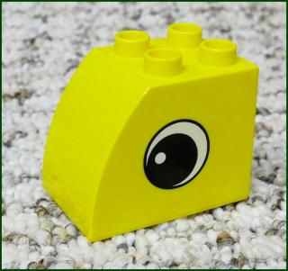 Lego® Duplo® Kostka 2x3 Zaoblená Vysoká Žlutá - Obrázek Oko (Lego® Duplo®)