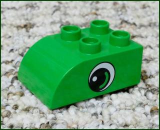 Lego® Duplo® Kostka 2x3 Zaoblená Zelená - Obrázek Oko (Lego® Duplo®)