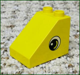 Lego® Duplo® Kostka 2x3 Zkosená Vysoká Žlutá - Obrázek Oko (Lego® Duplo®)